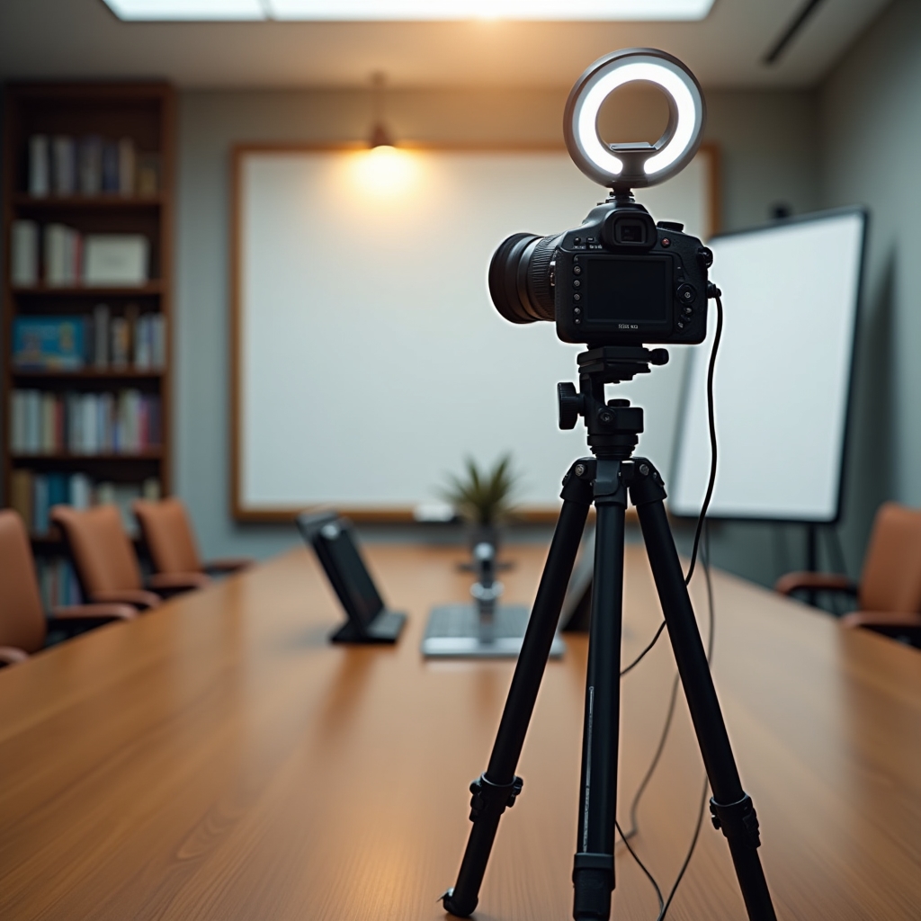Sala de formación online con equipamiento profesional